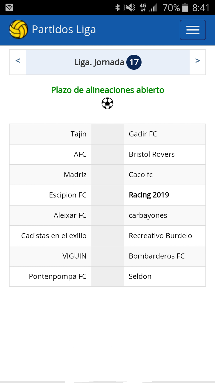 Partidos de tu Grupo